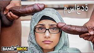 BANGBROS - Epic Mia Khalifa Big Black Dick Threesome On Monsters Of Cock!